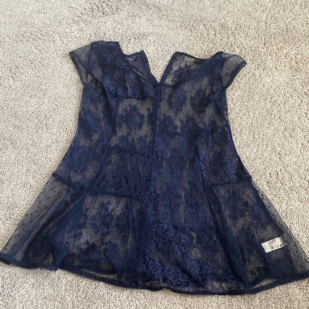 Blue Arizona Jean 100% nylon Small lingerie short sleeve